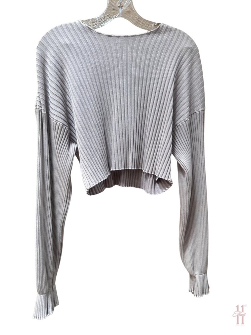 John Elliot GINZA RIB CROPPED TOP - Purple Mineral Wash - Small